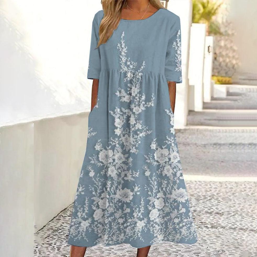 Frühlingshaftes Midi-Kleid mit Blumenprint für jeden Anlass