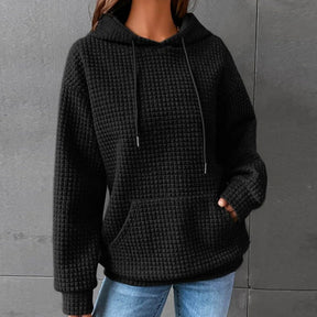 Lässiger Waffle-Hoodie Damen Perfekt für Frühling und Alltag