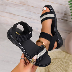 Bunte Damen-Sandalen mit Fish-Mouth für den Sommer