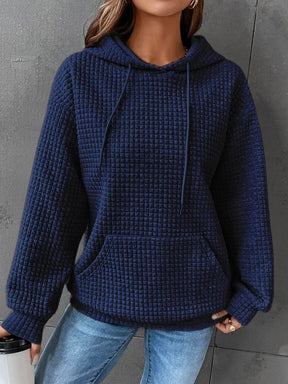 Lässiger Waffle-Hoodie Damen Perfekt für Frühling und Alltag