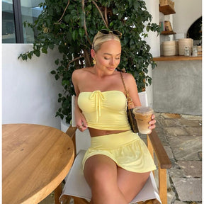 Elegantes Sommer-Set schulterfrei Perfekt für Freizeit & Party