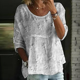 Frühlingsfrisch: Basic Round Neck 3/4 Sleeve Top - Vielseitig & Komfortabel