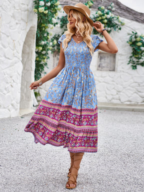 Blumen-Chic Sommerkleid Bohemian Stil für Strand & Alltag