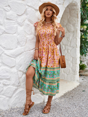 Blumen-Chic Sommerkleid Bohemian Stil für Strand & Alltag