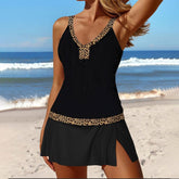Wild Black Sleeveless Swimwear: Moderner Badeanzug für unvergessliche Frühlingsmomente