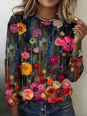 Cool Round Neck Long Sleeve Top - Atmungsaktiv & Modern für den Frühlingsbeginn