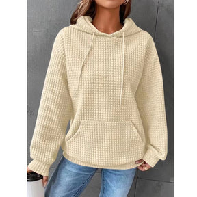 Lässiger Waffle-Hoodie Damen Perfekt für Frühling und Alltag