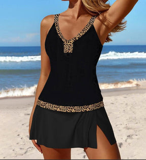 Wild Black Sleeveless Swimwear: Moderner Badeanzug für unvergessliche Frühlingsmomente
