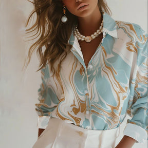 Chic Blue Long Sleeve Shirt - Ihr stilvoller Begleiter für den Frühling