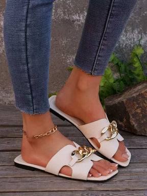 Elegante Damen-Slipper mit Kettenakzent für Alltag & Freizeit