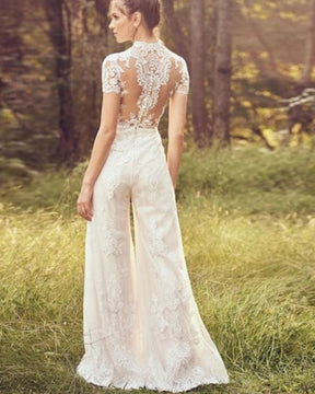 Eleganter Braut-Jumpsuit Kurzarm Perfekt für Ihre Hochzeit