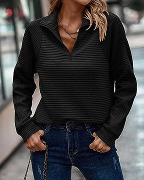 Lässiger Damen Pullover mit Zipper Ideal für Frühjahr