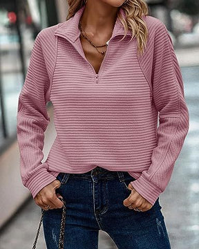 Lässiger Damen Pullover mit Zipper Ideal für Frühjahr