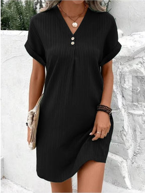 Elegantes Sommerkleid V-Ausschnitt Freizeit für Alltag