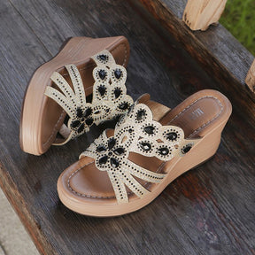 Boho Pailletten Keilsandaletten Perfekt für Frühjahr & Sommer