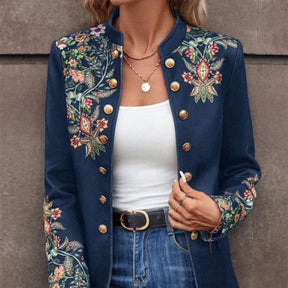 Elegante Damen-Blazerjacke mit Blumenmuster für jeden Anlass