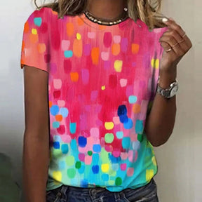 Bunter Sommer Print T-Shirt Perfekt für Freizeitlooks