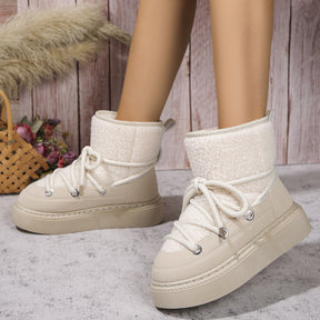 Warme Damen-Schnürstiefel für winterliche Frühlingstage