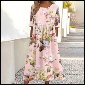 Blumiges A-Linien Frühlingskleid für Alltag & Anlässe