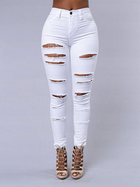 Casual High Waist Ripped Jeans für Frühling & Alltag
