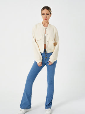 Leichte Cropped Bomberjacke für Frühlings-Styles