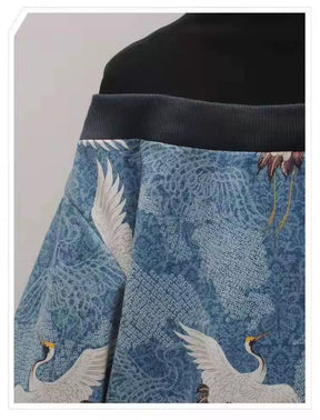 Eleganter Damen-Sweater mit Kranich-Muster für Alltag