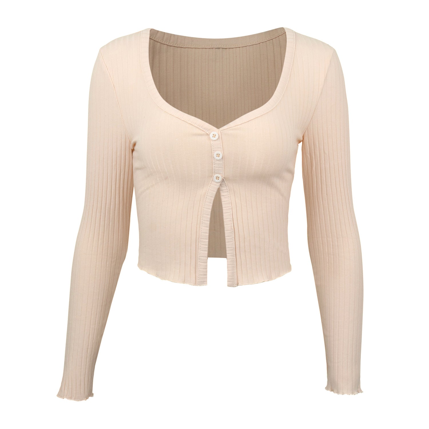Elegantes Crop Cardigan Top Frühling Basic