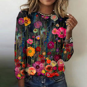 Cool Round Neck Long Sleeve Top - Atmungsaktiv & Modern für den Frühlingsbeginn