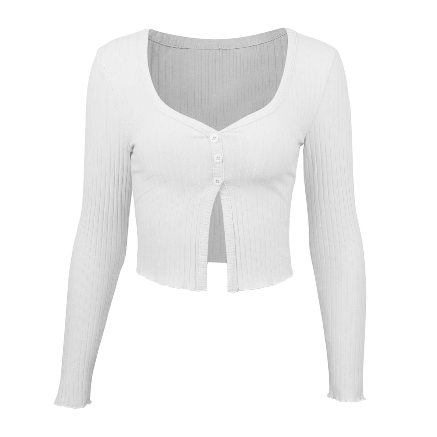 Elegantes Crop Cardigan Top Frühling Basic