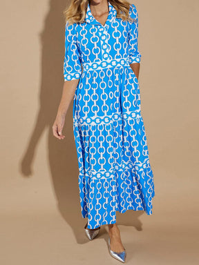 Frühlingshaftes Blaues Maxi Kleid für Alltag und Events