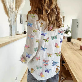 Frühlingshafte Schmetterlingsbluse Perfekt für Freizeit & Alltag