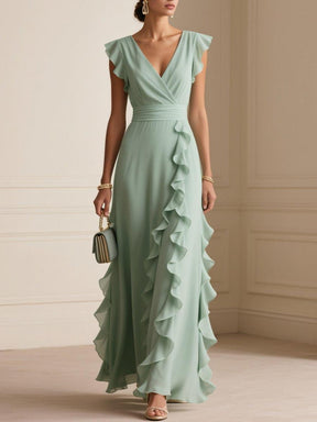 Breezy Plain Sleeveless Maxi Dress – Elegantes & Vielseitiges Frühlingskleid