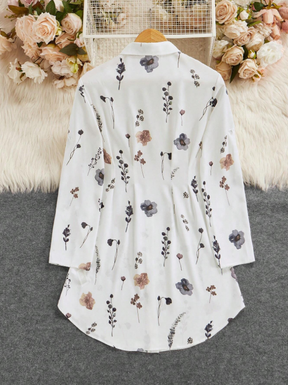 Elegantes Florales Shirtkleid Perfekt für Büro und Freizeit