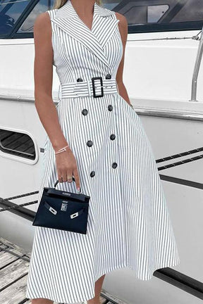 Elegantes Vintage-Midikleid Ärmellos Perfekt für Anlässe