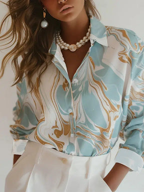 Chic Blue Long Sleeve Shirt - Ihr stilvoller Begleiter für den Frühling