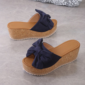 Leoparden Print Wedge Slippers Sommer Chic Damen