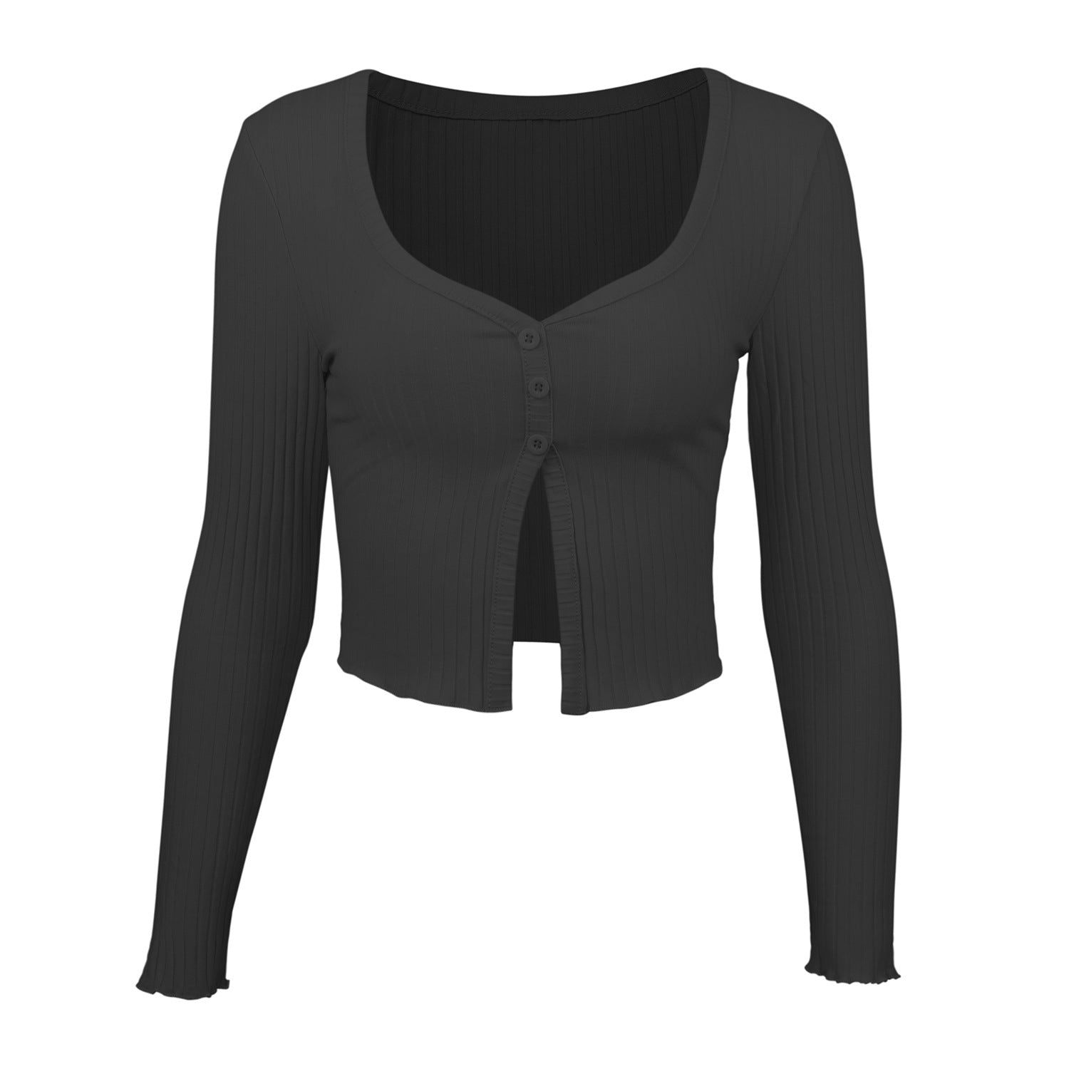 Elegantes Crop Cardigan Top Frühling Basic