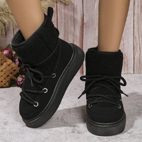 Warme Damen-Schnürstiefel für winterliche Frühlingstage