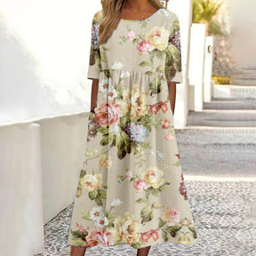 Blumiges A-Linien Frühlingskleid für Alltag & Anlässe