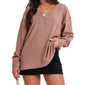 Lässiger V-Ausschnitt Pullover für Frühling & Winter