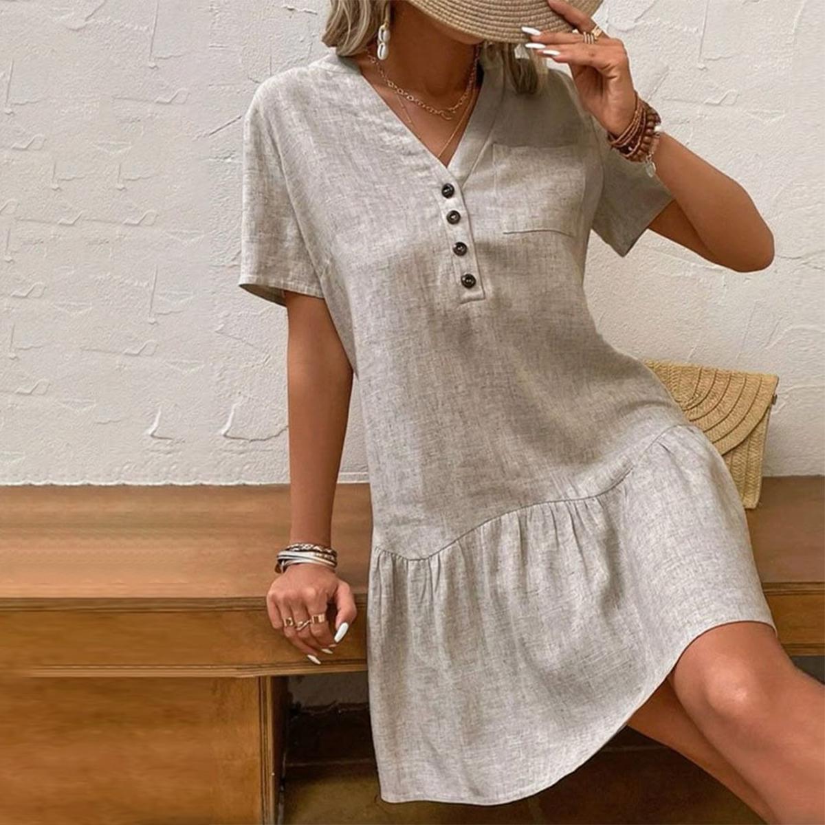 Frühlingshaftes Kurzarm-Minikleid für jeden Anlass