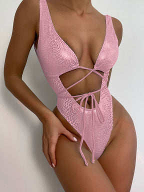 Eleganter Strappy Badeanzug für Strand & Pool
