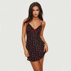 Blumiges Trägerkleid mit Schleifendetail für Frühling & Sommer