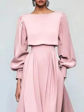 Sweet Pink Long Sleeve Maxi Dress - Frühlingserfrischung mit Stil und Komfort