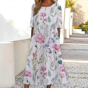 Elegantes Casualkleid mit 3D-Druck für Alltag und Events
