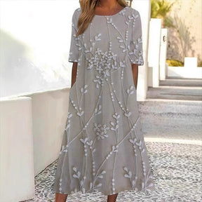 Elegantes Casualkleid mit 3D-Druck für Alltag und Events
