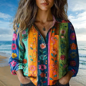 Bunte Boho-Bluse für den Frühling und Alltag