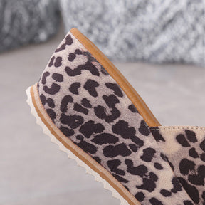 Leoparden Print Wedge Slippers Sommer Chic Damen