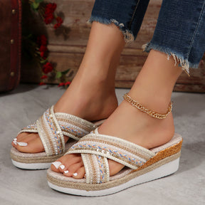 Ethno Wedge Sandalen Stilvolle Sommerschuhe für Frauen