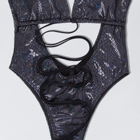 Eleganter Strappy Badeanzug für Strand & Pool